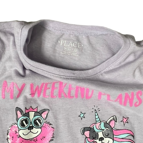 The Children’s Place Purple (7/8) & Jumping Beans Pink (8) Short Sleeve Bundle - Picture 8 of 9